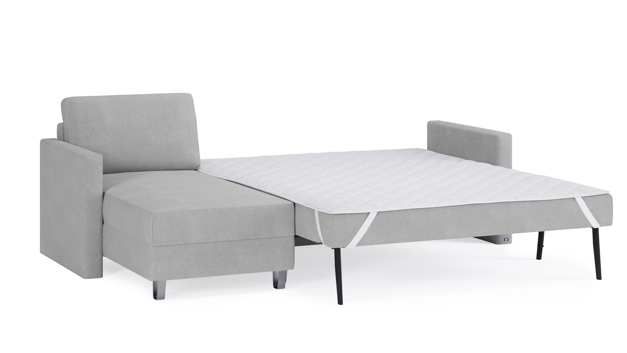 Schlafsofa von Bruno – 160 cm, in Hellgrau