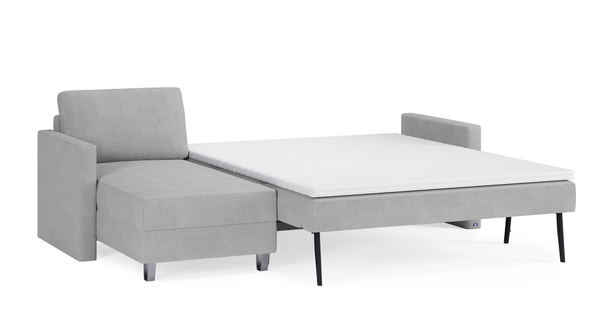 Schlafsofa von Bruno – 160 cm, in Hellgrau