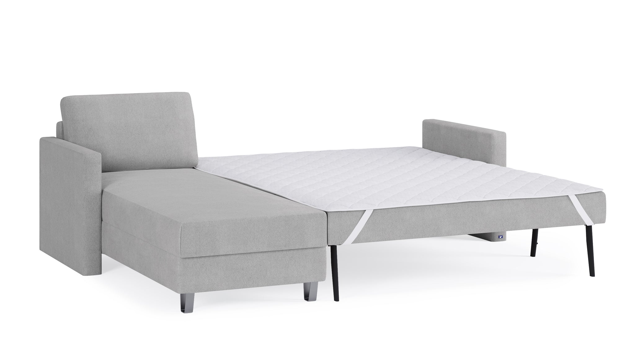 Schlafsofa von Bruno – 160 cm, in Hellgrau