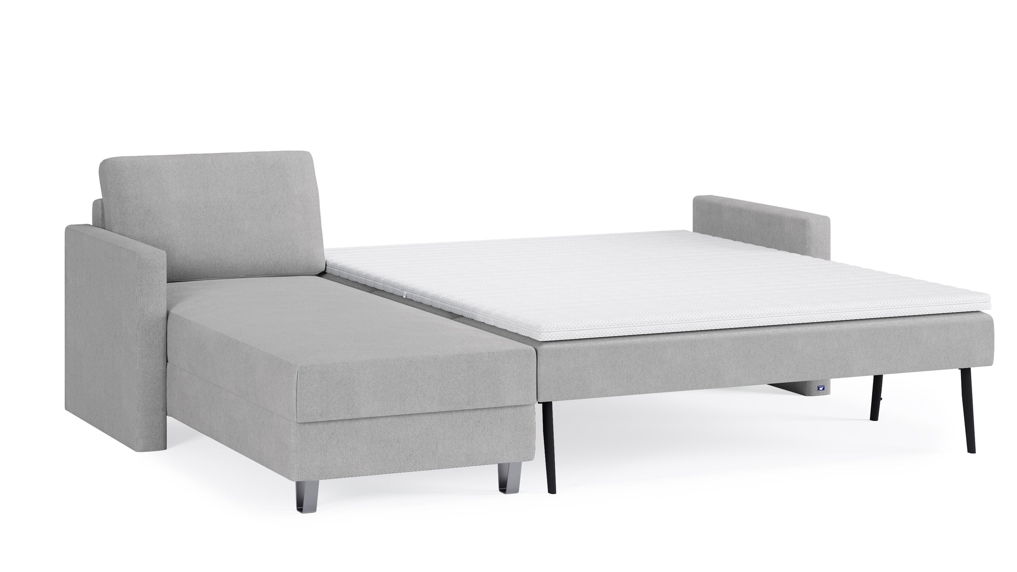 Schlafsofa von Bruno – 160 cm, in Hellgrau