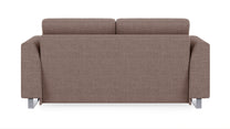 Schlafsofa von Bruno – 140 cm, in Braun, Klassik-Armlehnen, Metallfüße