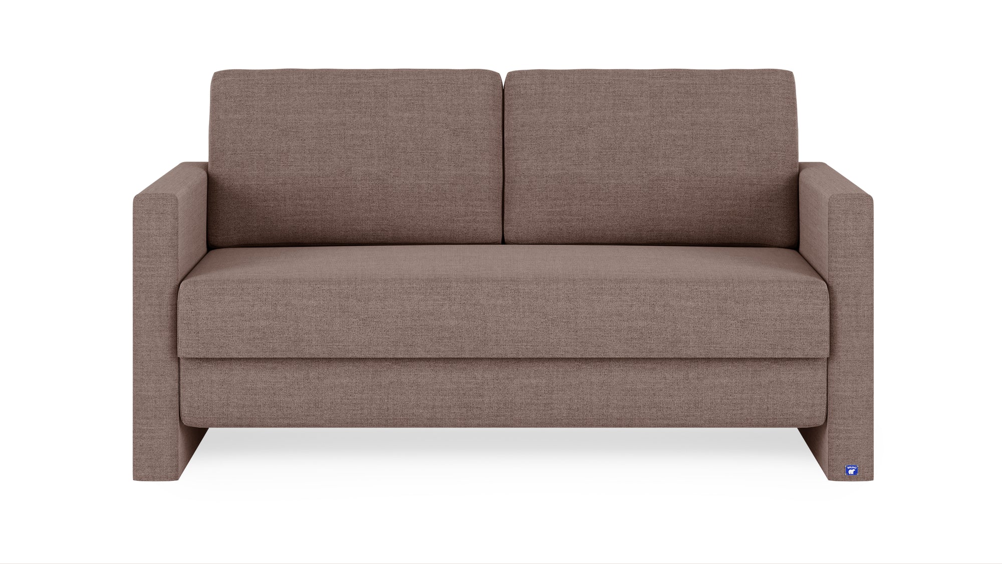 Schlafsofa von Bruno – 140 cm, in Braun, schmale Armlehnen