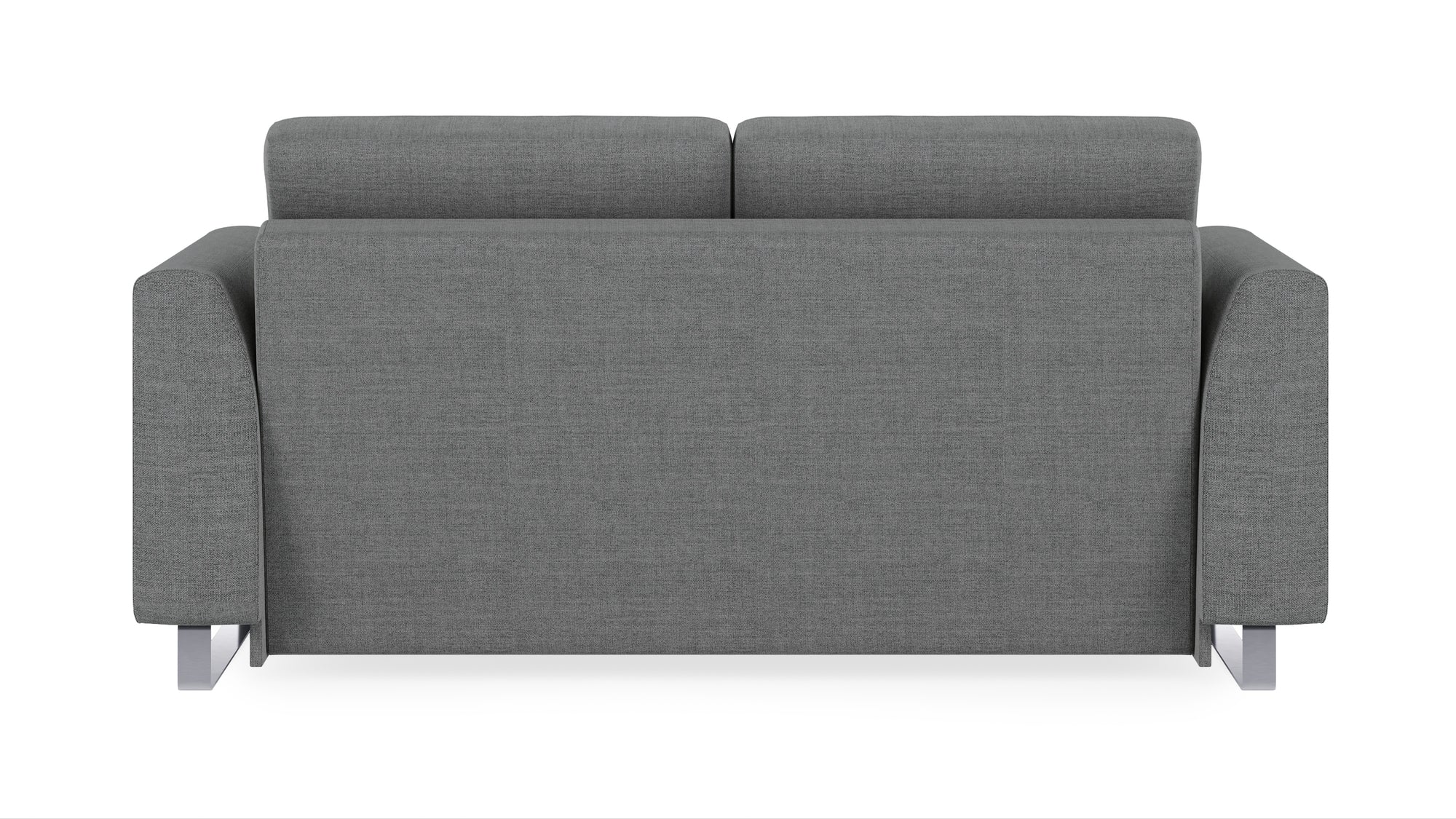 Schlafsofa von Bruno – 140 cm, in Dunkelgrau, Klassik-Armlehnen, Metallfüße