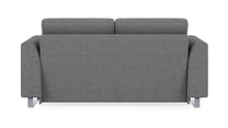 Schlafsofa von Bruno – 140 cm, in Dunkelgrau, Klassik-Armlehnen, Metallfüße