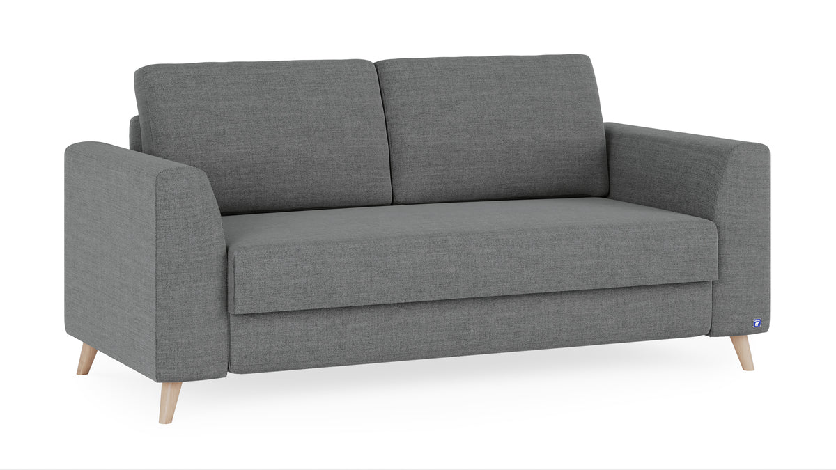 Schlafsofa in Como Grau mit Boxspringfedern