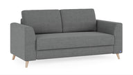 Bruno Schlafsofa in Dunkelgrau 140x200cm (2-Sitzer) / Klassik / Buche Natur