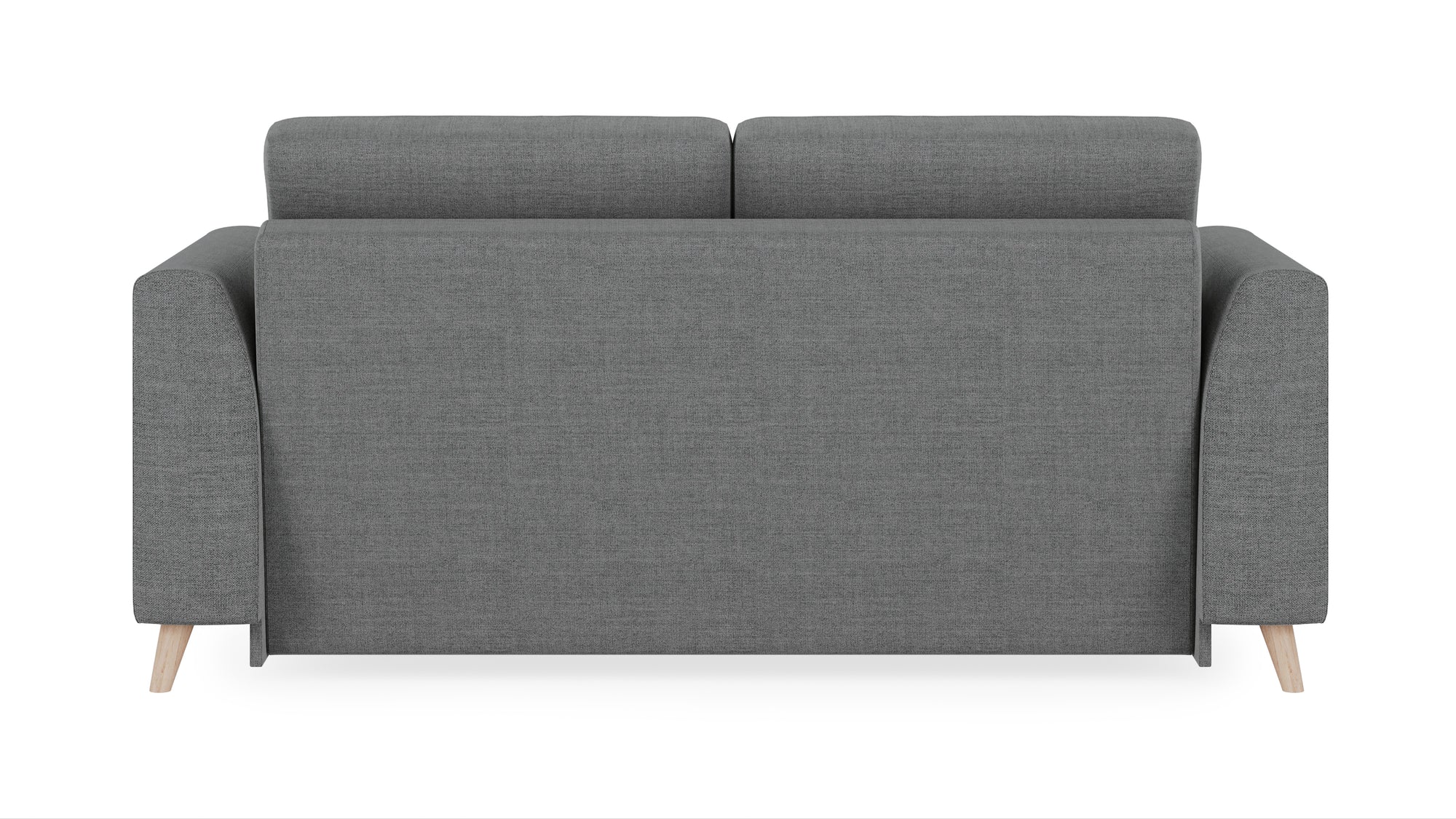 Schlafsofa von Bruno – 140 cm, in Dunkelgrau, Klassik-Armlehnen, Holzfüße