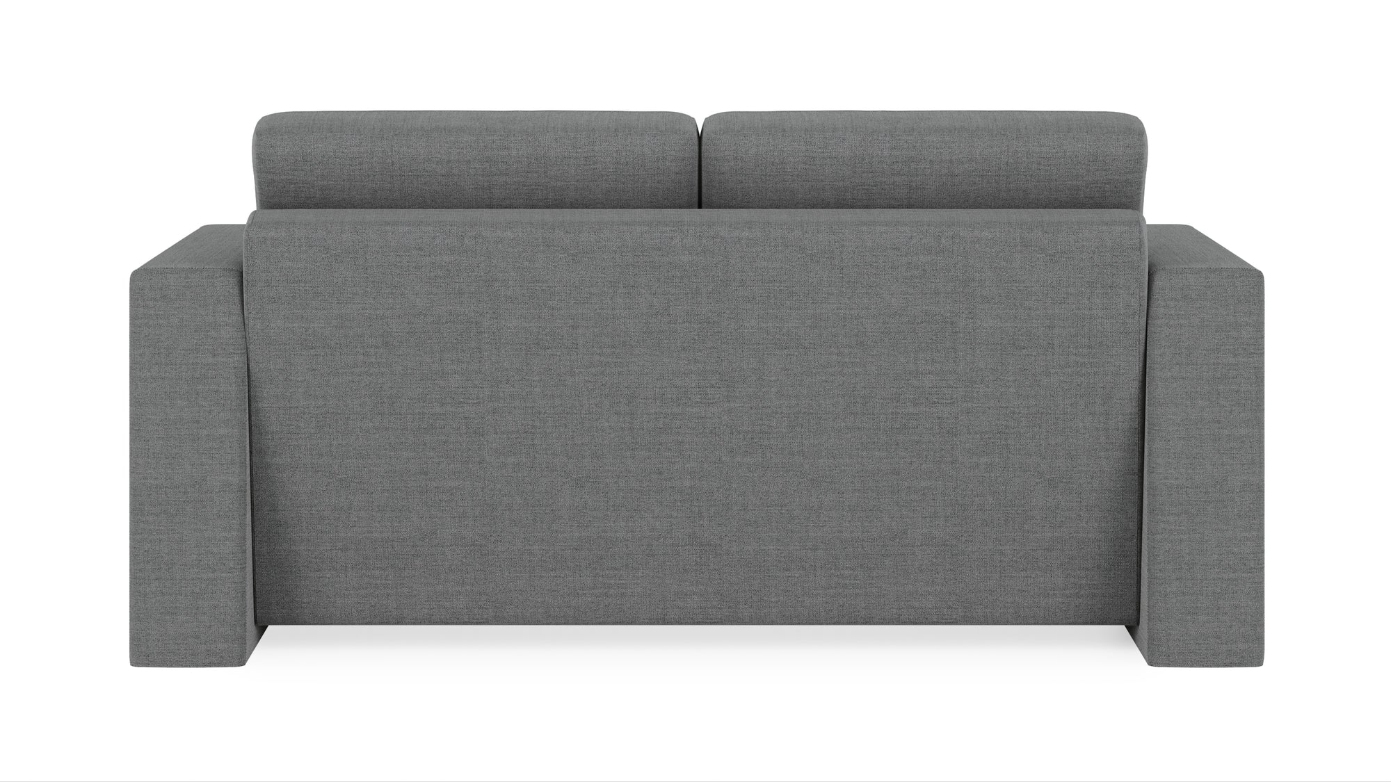 Schlafsofa von Bruno – 140 cm, in Dunkelgrau, Kubus-Armlehnen