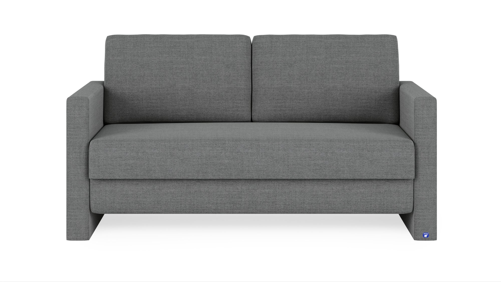 Schlafsofa von Bruno – 140 cm, in Dunkelgrau, schmale Armlehnen