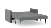 Schlafsofa von Bruno – 140 cm, in Dunkelgrau, schmale Armlehnen
