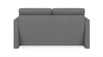 Schlafsofa von Bruno – 140 cm, in Dunkelgrau, schmale Armlehnen