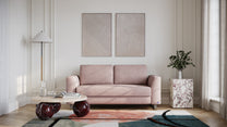 Schlafsofa von Bruno – 140 cm, in Glory Blush, Klassik-Armlehnen, Metallfüße