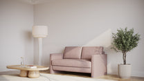 Schlafsofa von Bruno – 140 cm, in Glory Blush, schmale Armlehnen