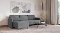 Schlafsofa von Bruno – 160 cm, in Dunkelgrau, schmale Armlehnen