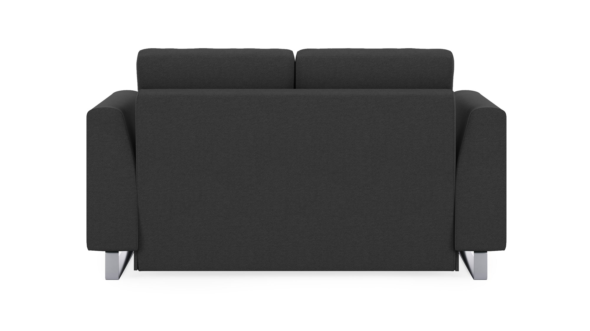 Schlafsofa von Bruno – 120 cm, in Anthrazit, Klassik-Armlehnen, Metallfüße