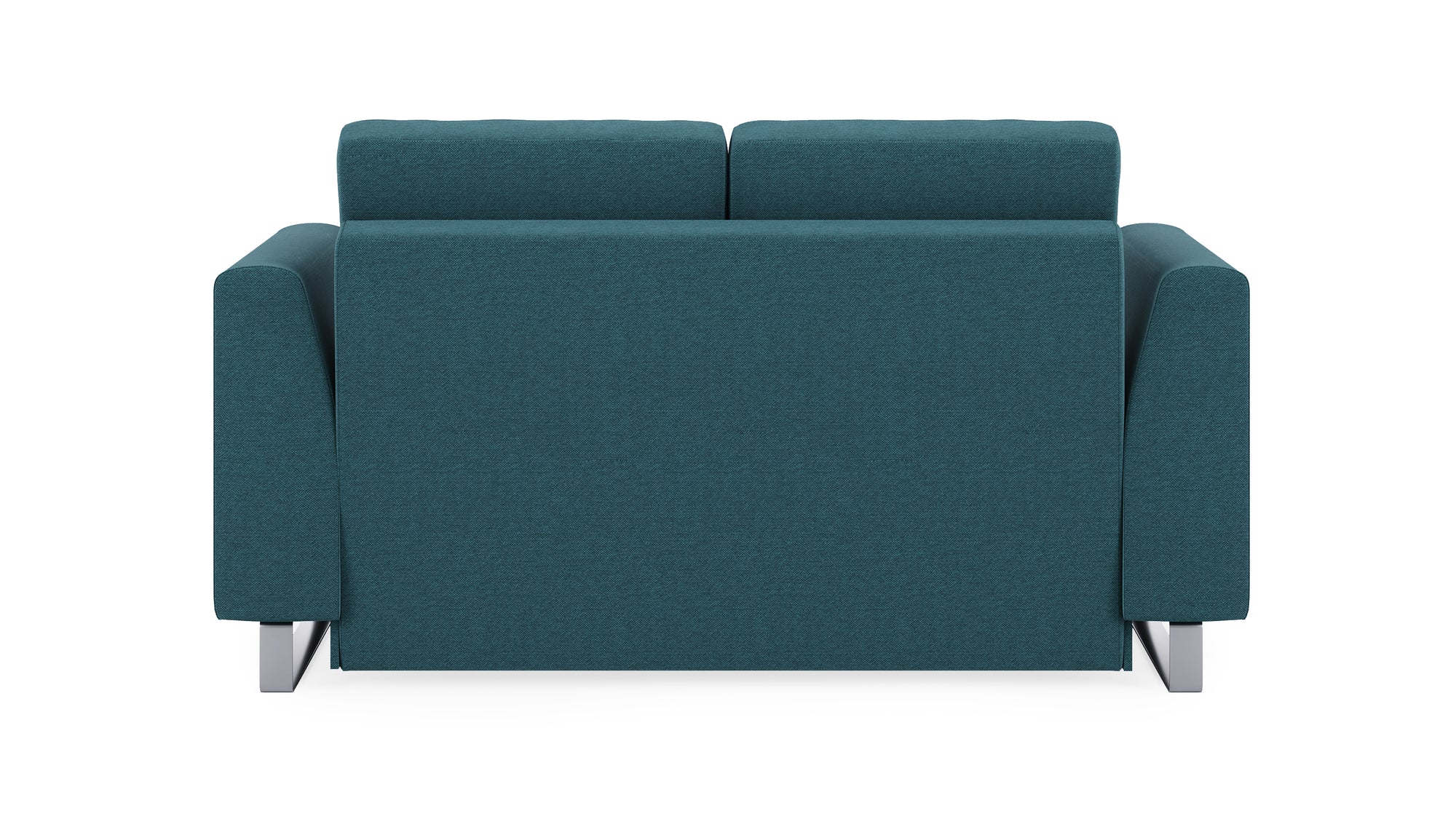 Schlafsofa von Bruno – 120 cm, in Türkis, Klassik-Armlehnen, Metallfüße