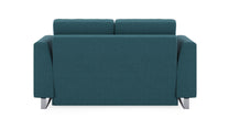 Schlafsofa von Bruno – 120 cm, in Türkis, Klassik-Armlehnen, Metallfüße