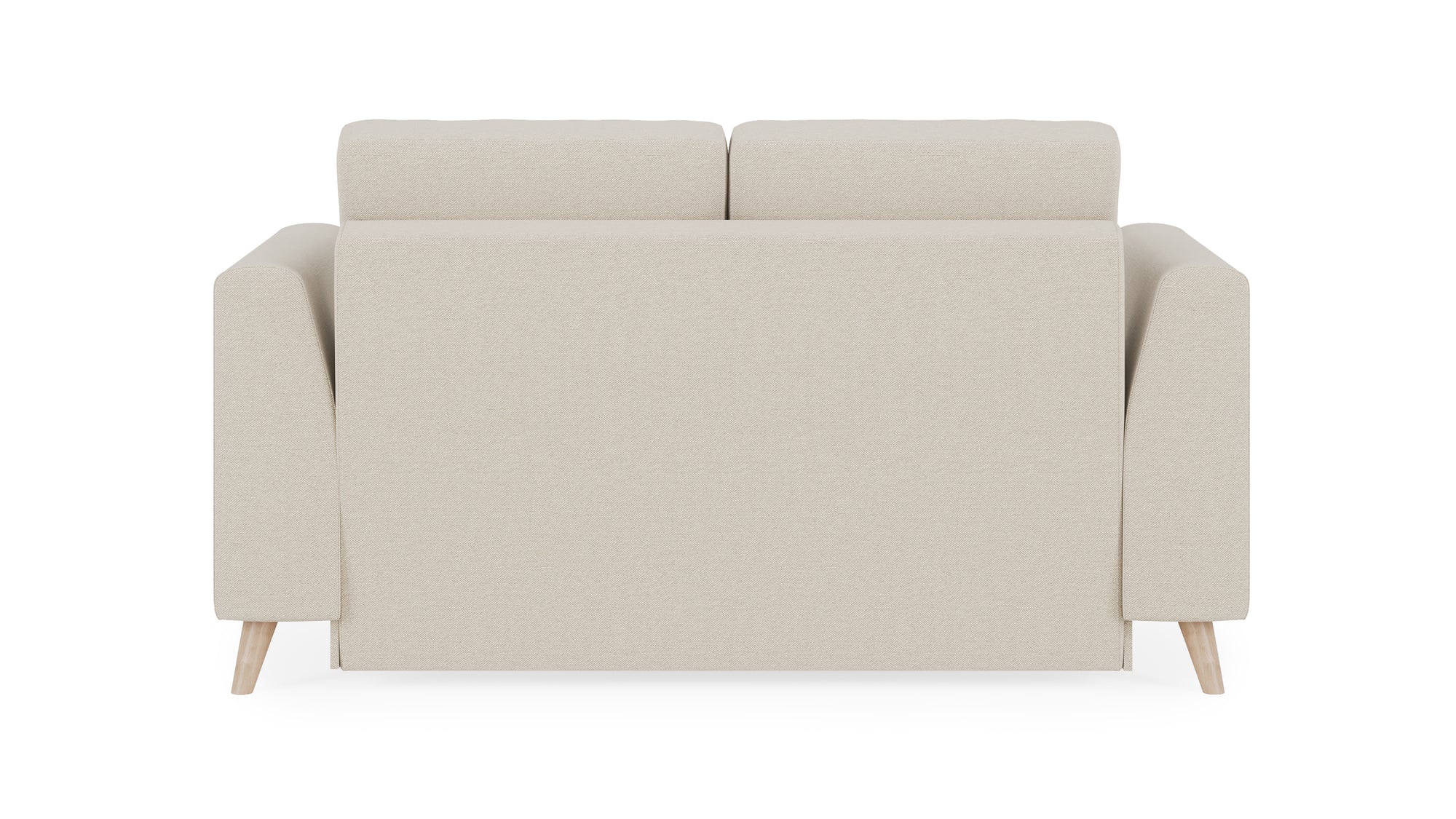 Schlafsofa von Bruno – 120 cm, in Beige, Klassik-Armlehnen, Holzfüße