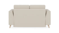 Schlafsofa von Bruno – 120 cm, in Beige, Klassik-Armlehnen, Holzfüße