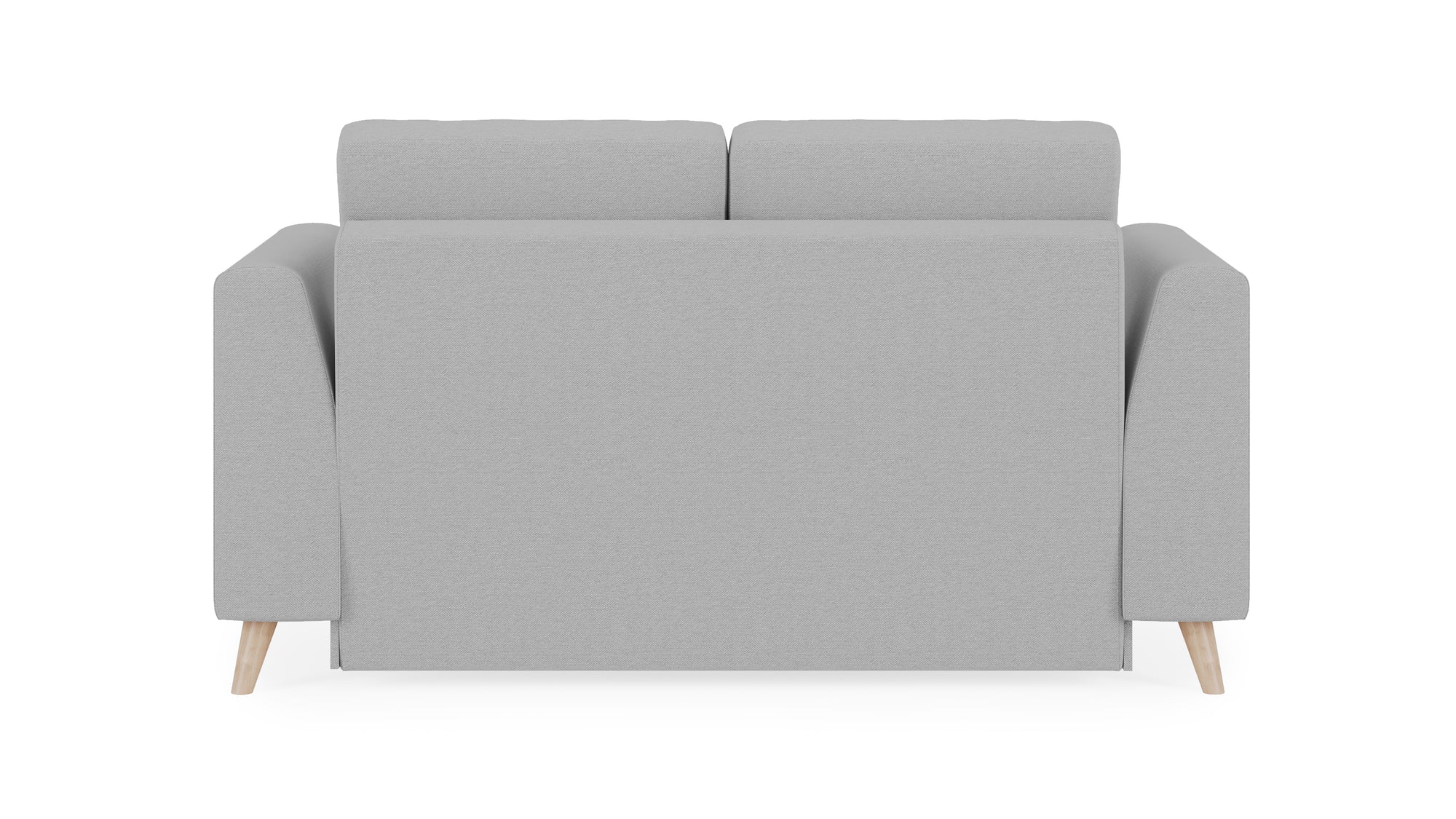 Schlafsofa von Bruno – 120 cm, in Hellgrau, Klassik-Armlehnen, Holzfüße