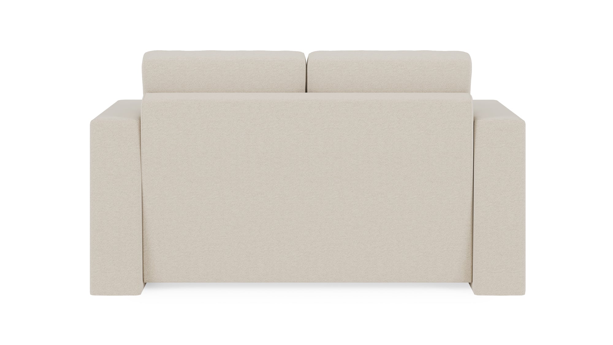 Schlafsofa von Bruno – 120 cm, in Beige, Kubus-Armlehnen
