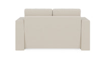 Schlafsofa von Bruno – 120 cm, in Beige, Kubus-Armlehnen