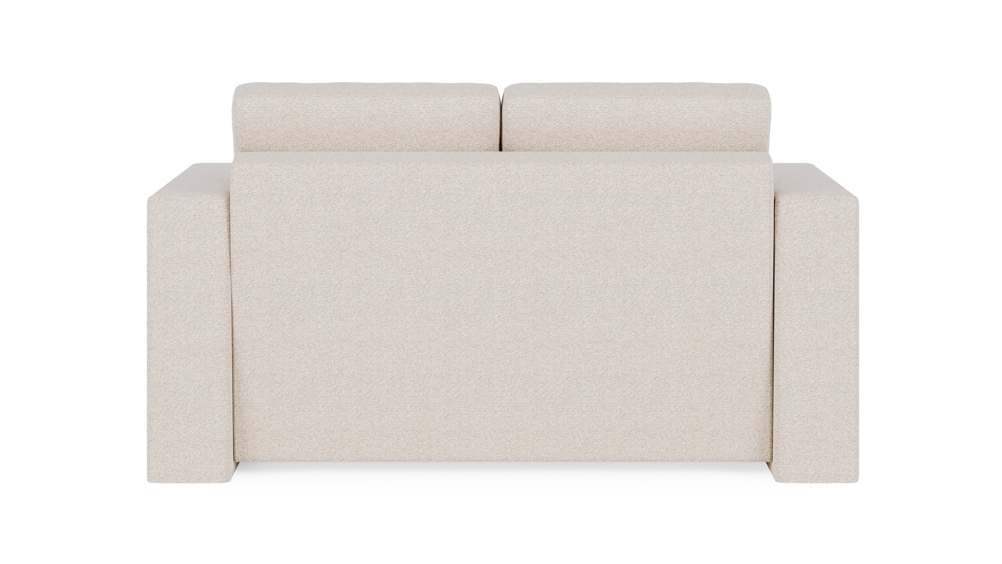 Schlafsofa von Bruno – 120 cm, in Glory Soft Beige, Kubus-Armlehnen