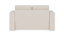 Schlafsofa von Bruno – 120 cm, in Glory Soft Beige, Kubus-Armlehnen