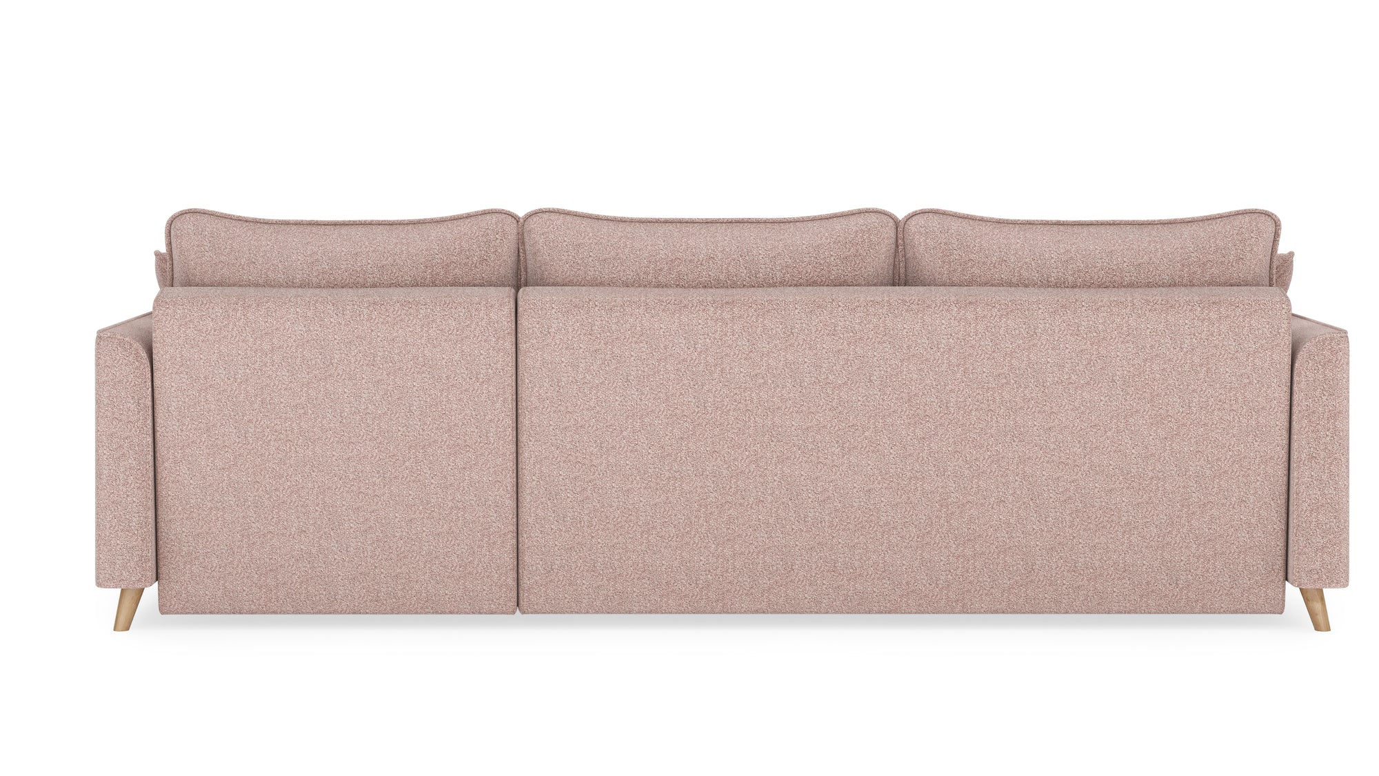 Schlafsofa von Bruno – 160 cm, in Glory Blush, Flow-Armlehnen, linksseitig, Rückansicht