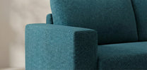 Schlafsofa von Bruno – in Türkis, Kubus-Armlehnen