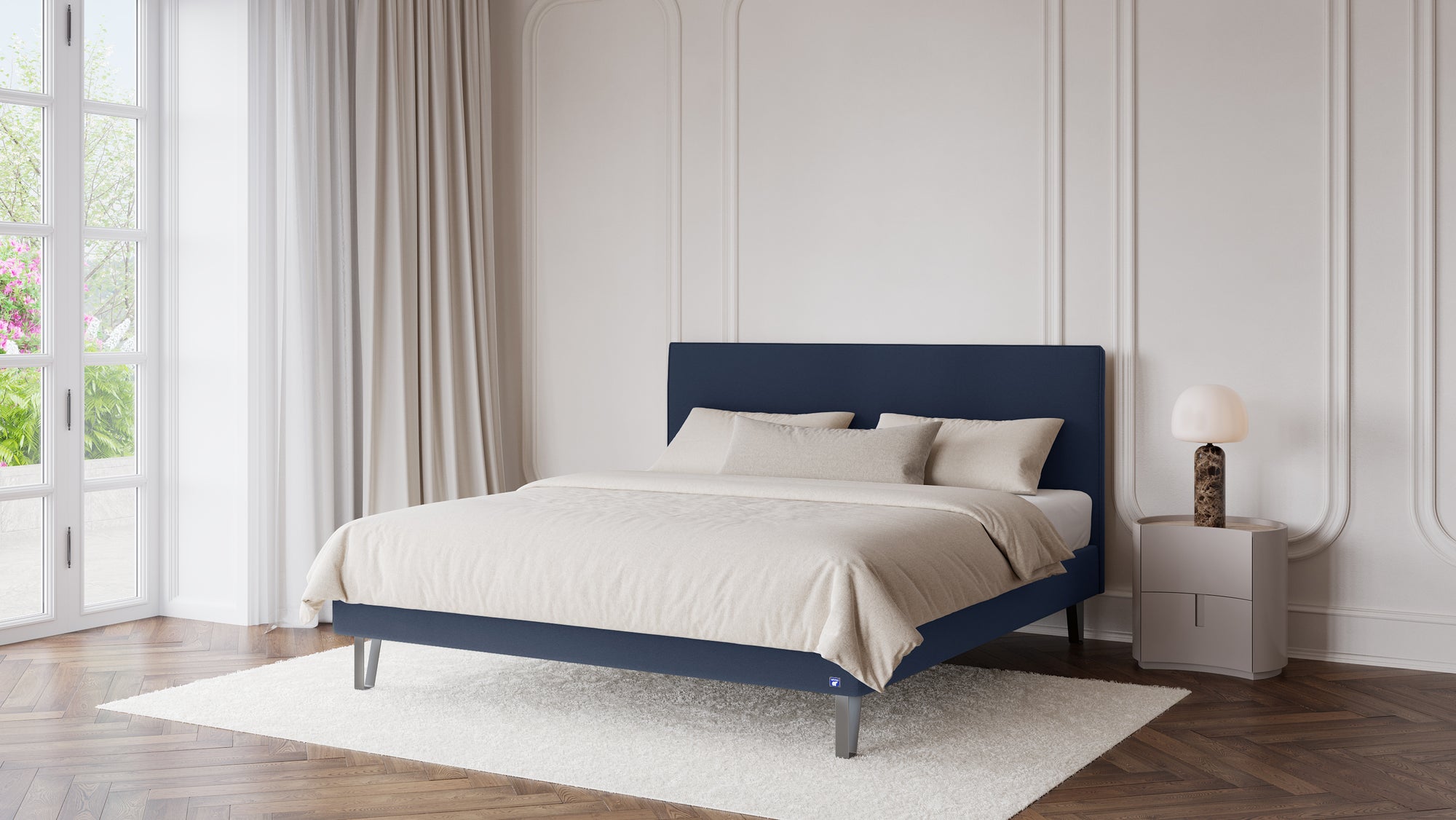 Polsterbett von Bruno – in Blau