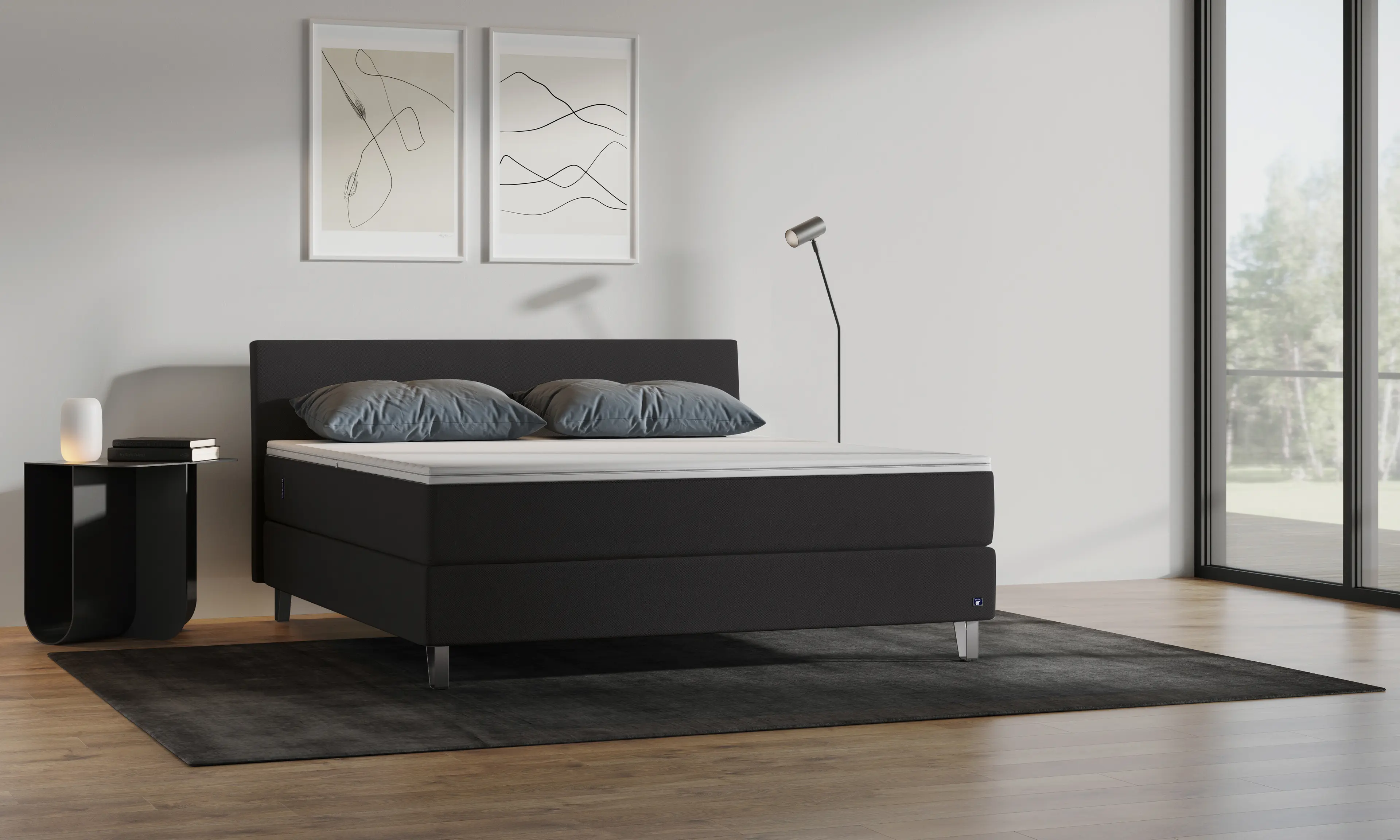 Boxspringbett niedriges Kopfteil im Test 1